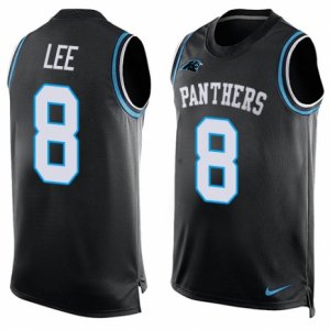 Mens Nike Carolina Panthers #8 Andy Lee Limited Black Player Name & Number Tank Top NFL Jersey