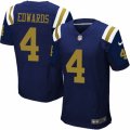 Mens Nike New York Jets #4 Lac Edwards Elite Navy Blue Alternate NFL Jersey