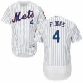 Men's Majestic New York Mets #4 Wilmer Flores White Flexbase Authentic Collection MLB Jersey