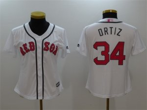 Red Sox #34 David Ortiz White Women Mothers Day Cool Base Jersey