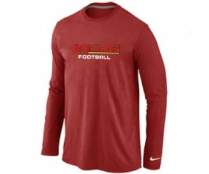 Nike San Francisco 49ers Authentic font Long Sleeve T-Shirt Black Red