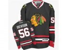 Mens Reebok Chicago Blackhawks #56 Erik Gustafsson Authentic Black Third NHL Jersey