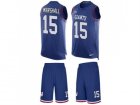 Nike New York Giants #15 Brandon Marshall Royal Blue Team Color Mens Stitched NFL Limited Tank Top Suit Jersey