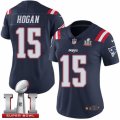 Womens Nike New England Patriots #15 Chris Hogan Limited Navy Blue Rush Super Bowl LI 51 NFL Jersey