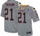 Nike Redskins #21 Sean Taylor Lights Out Grey With Hall of Fame 50th Patch NFL Elite Jersey