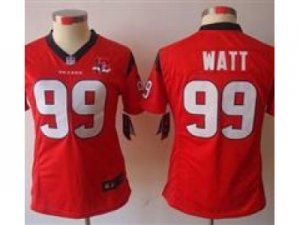 Nike Women Houston Texans 99 Watt Red NFL Jerseys W 10th Patch