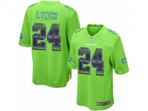 Mens Nike Seattle Seahawks #24 Marshawn Lynch Limited Green Strobe NFL Jersey