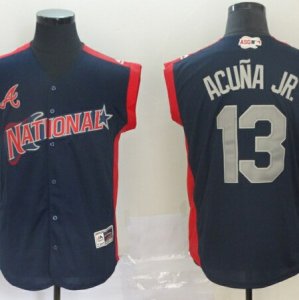 National League #13 Ronald Acuna Jr. Navy 2019 MLB All Star Game Player Jersey