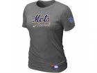 women New York Mets Nike D.Grey Short Sleeve Practice T-Shirt