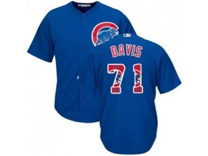 Chicago Cubs #71 Wade Davis Blue Team Logo Fashion Stitched MLB Jersey