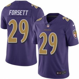 Mens Nike Baltimore Ravens #29 Justin Forsett Limited Purple Rush NFL Jersey