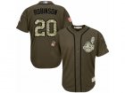 Youth Majestic Cleveland Indians #20 Eddie Robinson Authentic Green Salute to Service MLB Jersey