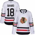 Womens Reebok Chicago Blackhawks #18 Denis Savard Authentic White 2017 Winter Classic NHL Jersey