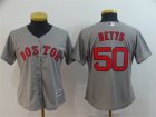 Red Sox #50 Mookie Betts Gray Women Cool Base Jersey