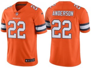 Denver Broncos #22 C.J. Anderson Orange Color Rush Limited Jersey