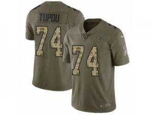Men Nike Atlanta Falcons #74 Tani Tupou Limited Olive Camo 2017 Salute to Service NFL Jersey