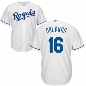 Men\'s Majestic Kansas City Royals #16 Paulo Orlando Authentic White Home Cool Base MLB Jersey