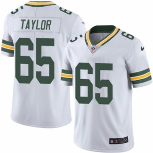 Mens Nike Green Bay Packers #65 Lane Taylor Limited White Rush NFL Jersey