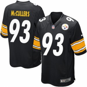 Mens Nike Pittsburgh Steelers #93 Dan McCullers Game Black Team Color NFL Jersey