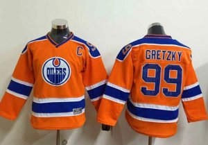 Youth NHL Edmonton Oilers #99 Wayne Gretzky Orange Stitched jerseys