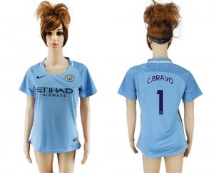 2017-18 Manchester City 1 C.BRAVO Home Women Soccer Jersey