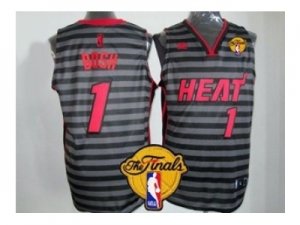 nba miami heat #1 bosh grey[black strip][2013 finals]