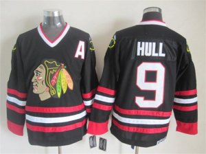 NHL Chicago Blackhawks #9 Bobby Hull black Throwback Stitched jerseys