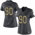 Womens Nike New England Patriots #90 Malcom Brown Limited Black 2016 Salute to Service NFL Jersey