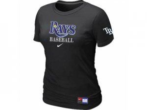 Women Tampa Bay Rays Nike Black Short Sleeve Practice T-Shirt