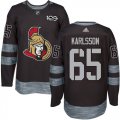 Ottawa Senators #65 Erik Karlsson Black 1917-2017 100th Anniversary Stitched NHL Jersey