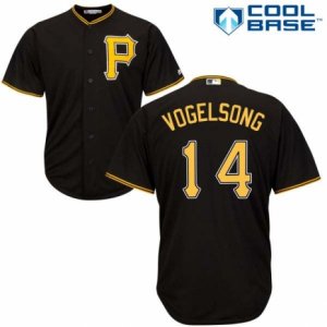 Men\'s Majestic Pittsburgh Pirates #14 Ryan Vogelsong Replica Black Alternate Cool Base MLB Jersey