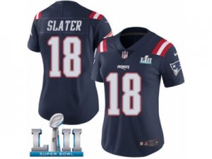 Women Nike New England Patriots #18 Matthew Slater Limited Navy Blue Rush Vapor Untouchable Super Bowl LII NFL Jersey