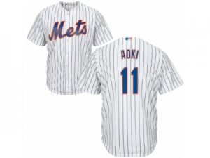 Youth Majestic New York Mets #11 Norichika Aoki Replica White Home Cool Base MLB Jersey