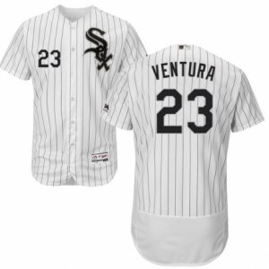 Men\'s Majestic Chicago White Sox #23 Robin Ventura White Black Flexbase Authentic Collection MLB Jersey