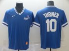 Dodgers #10 Justin Turner Royal Throwback Jersey