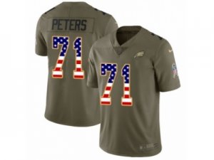 Men Nike Philadelphia Eagles #71 Jason Peters Limited Olive USA Flag 2017 Salute to Service NFL Jersey