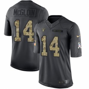 Mens Nike Oakland Raiders #14 Matt McGloin Limited Black 2016 Salute to Service NFL Jersey