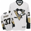 Mens Reebok Pittsburgh Penguins #37 Jeff Zatkoff Premier White Away NHL Jersey