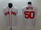 Red Sox #50 Mookie Betts White Cool Base Jersey