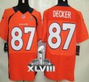 Nike Denver Broncos #87 Eric Decker Orange Team Color Super Bowl XLVIII NFL Elite Jersey