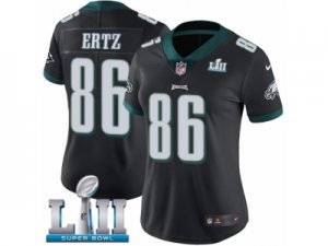 Women Nike Philadelphia Eagles #86 Zach Ertz Black Alternate Vapor Untouchable Limited Player Super Bowl LII NFL Jersey