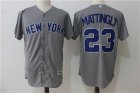 New York Yankees #23 Don Mattingly Gray Cool Base Jersey