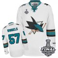 Mens Reebok San Jose Sharks #57 Tommy Wingels Premier White Away 2016 Stanley Cup Final Bound NHL Jersey