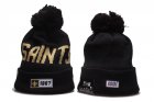 Saints Team Logo Black 100th Season Pom Knit Hat YD