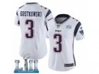 Women Nike New England Patriots #3 Stephen Gostkowski White Vapor Untouchable Limited Player Super Bowl LII NFL Jersey