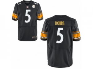 Mens Nike Pittsburgh Steelers #5 Joshua Dobbs Black Elite Jerseys