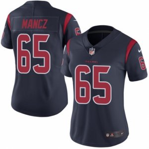 Women\'s Nike Houston Texans #65 Greg Mancz Limited Navy Blue Rush NFL Jersey