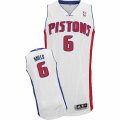 Mens Adidas Detroit Pistons #6 Terry Mills Authentic White Home NBA Jersey