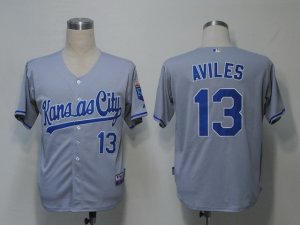 MLB Kansas City Royals #13 Aviles Grey[Cool Base]