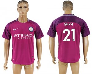 2017-18 Manchester City 21 SILVA Away Thailand Soccer Jersey